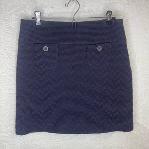 Navy blue tweed mini skirt